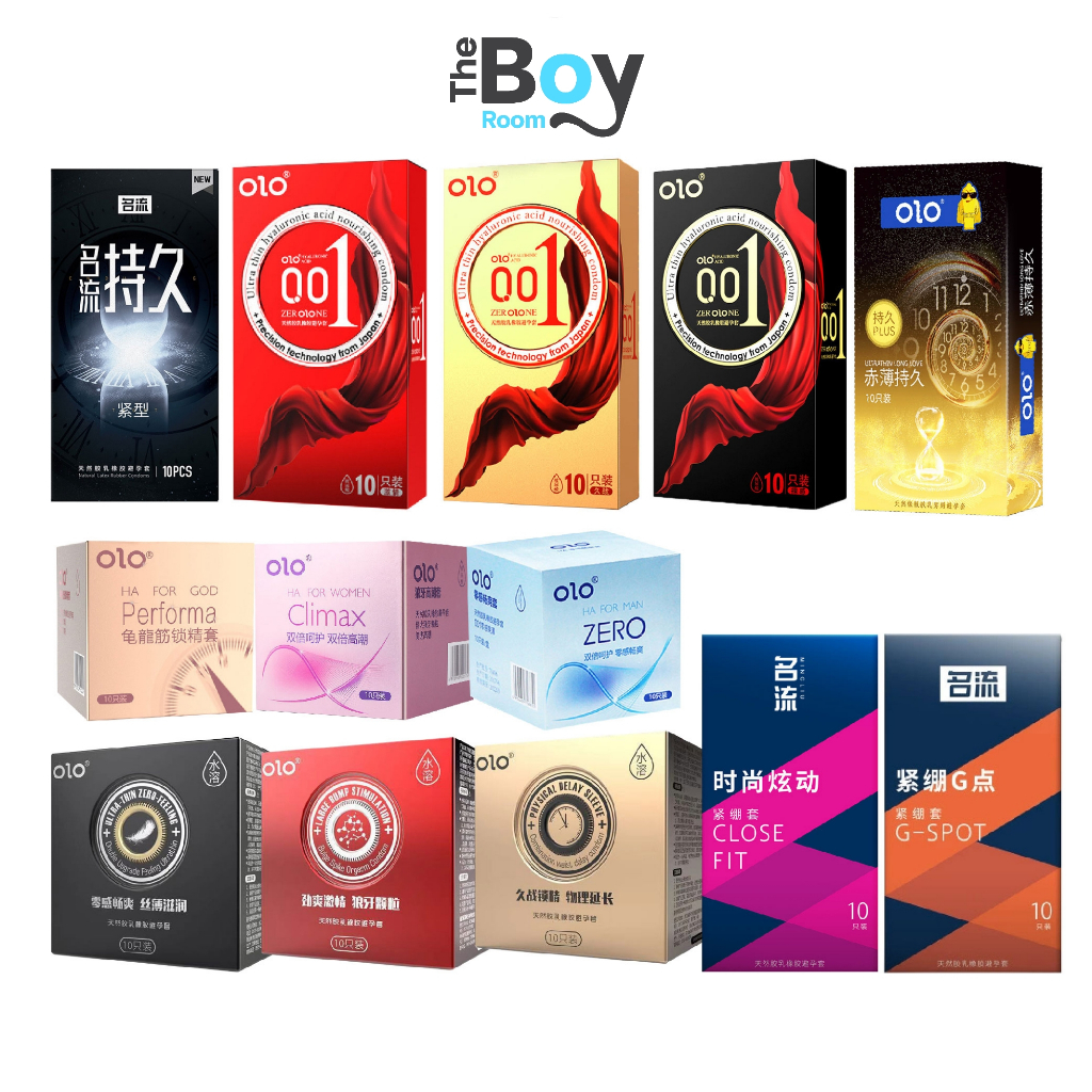 OLO รวมถุงยางอนามัย รุ่น Performa ชนิดเรียบ บาง ปุ่ม เย็น บางกว่า001 ไซส์ 49–52 มม.