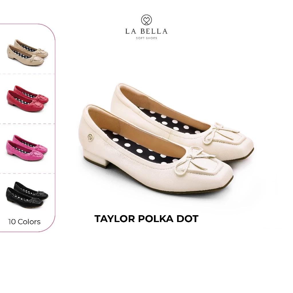 LA BELLA รองเท้าคัชชูหนังแกะ รุ่น TAYLOR POLKA DOT - FORMAL COLOR