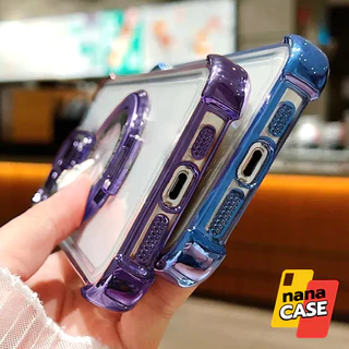 Case เคสมือถือรุ่นVivo Y03 Y03T Y18 Y04(4G) Y29s(5G) Y19s Y29(4G) Y39(5G) Y100 Y200 ใสขอบเงาเลนส์กันกล้อง ขาตั้งแม่เหล็ก