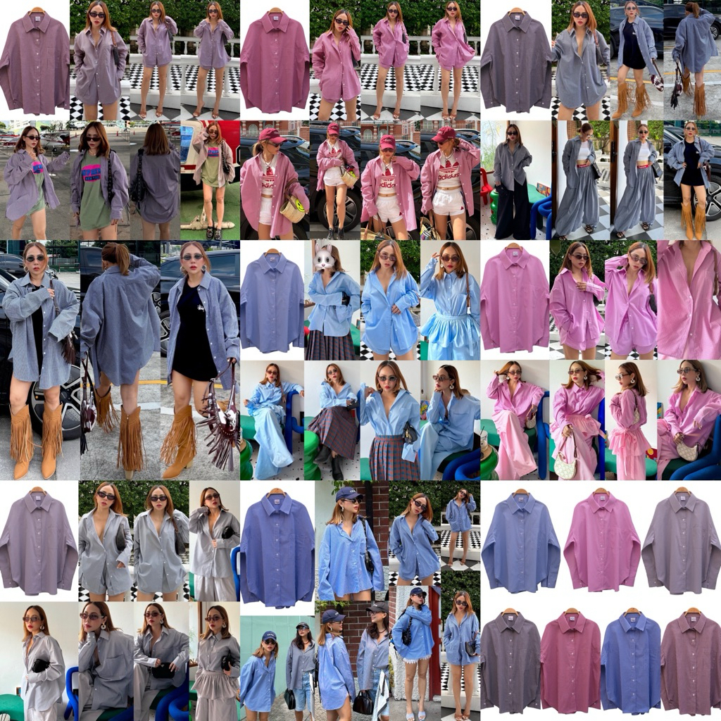 Bright by Aruna:บอยเฟรนส์เชิ้ตรุ่นผ้าตารางสก๊อตเล็กอก50“60”