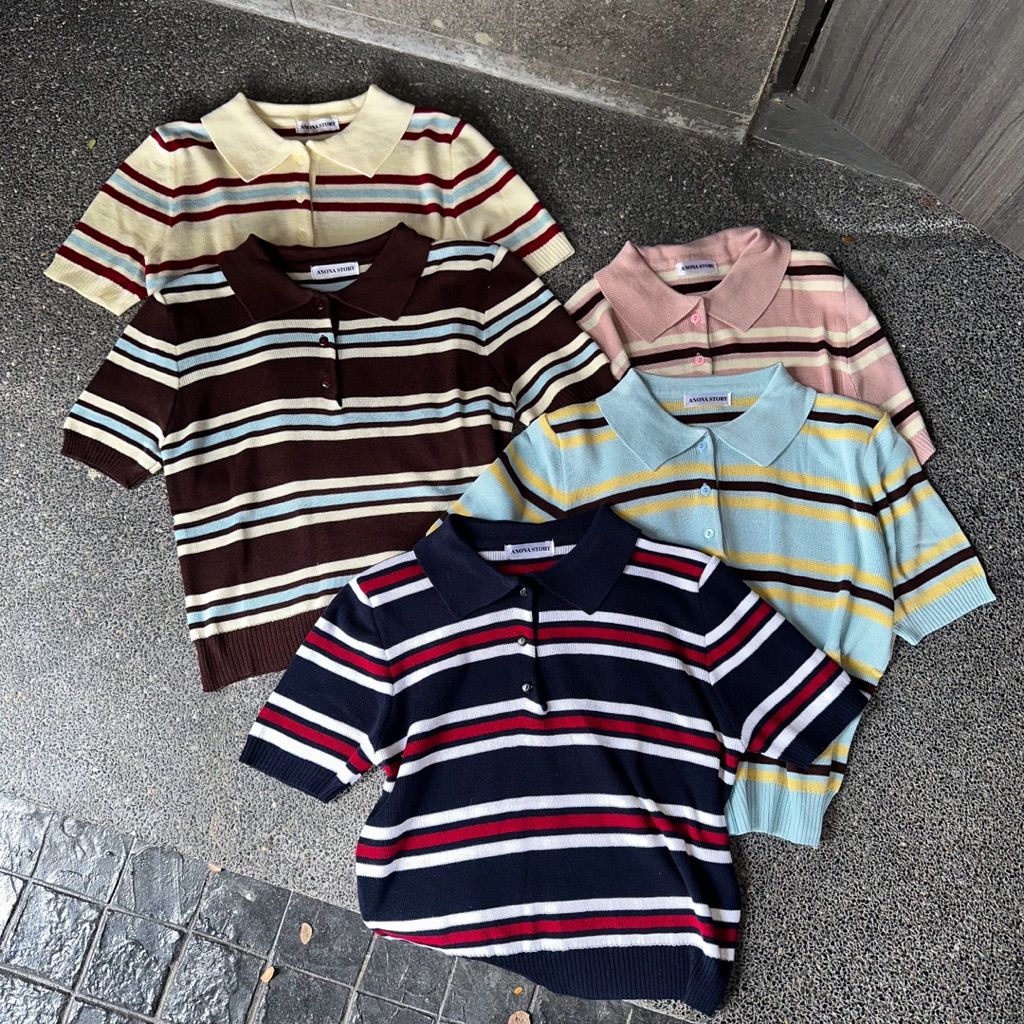 LEGOO POLO เสื้อโปโลผ้านิสลายทาง พร้อมส่ง ราคา ถูกที่สุด ดีลบีเคเค แกลเลอรีภาพที่ 7