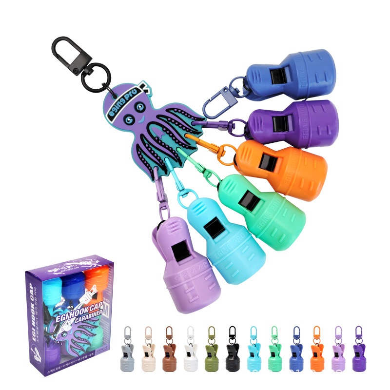 "ส่งจากไทย" ที่ครอบชบาโยกุ้งตกหมึกแฟชั่น 1ชุด มี6อัน EGI HOOK CAP