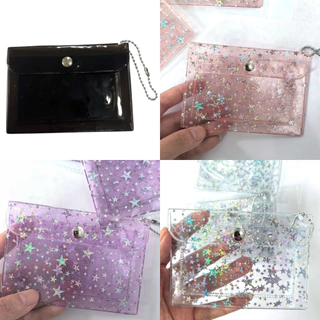 กระเป๋าใส่เหรียญใส กากเพชร ลายน่ารักวิบวับ ราคาต่อ 1 ชิ้น 🌺พกพาสะดวก ดีไซน์ใสๆ มีกลิตเตอร์ดาวระยิบระยับ