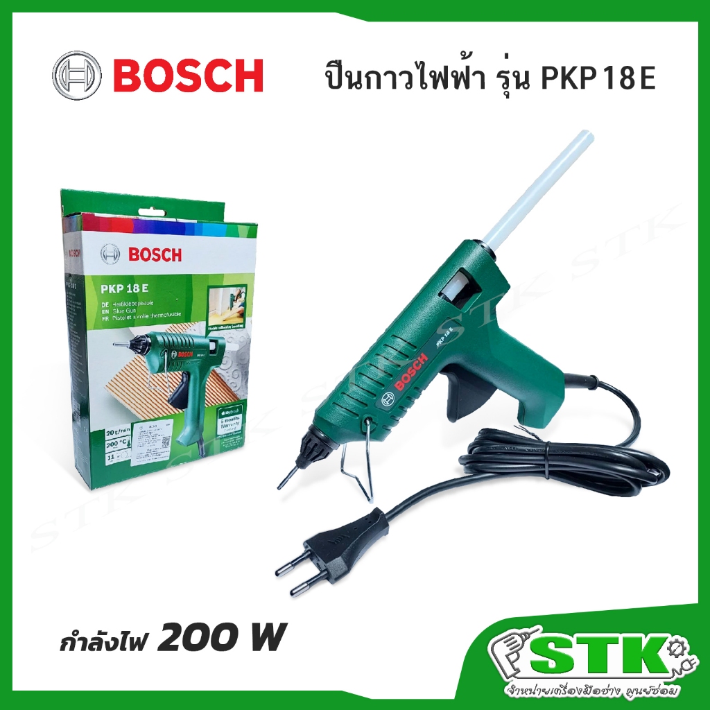 BOSCH  ปืนกาวไฟฟ้า รุ่น PKP 18 E (0603264503) ให้ความร้อนสูงสุด 200 ํC รับประกัน 6 เดือน