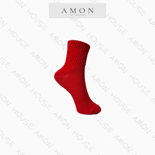 Amon House ถุงเท้างานไทย ข้อสั้น ข้อกลาง สีสด สีรุ้ง เนื้อหนานุ่ม 1คู่ Freesize#VCL/TCL