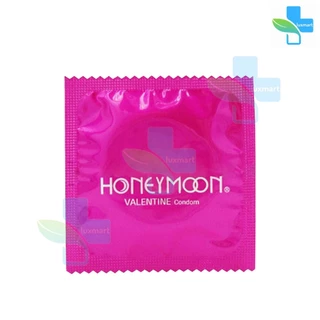 Honeymoon Valentine ถุงยางอนามัย ฮันนีมูน วาเลนไทน์ ขนาด 52 มม. บรรจุ 100 ชิ้น [1 กล่อง สีแดง] JJ 5262 ถุงยาง Condom