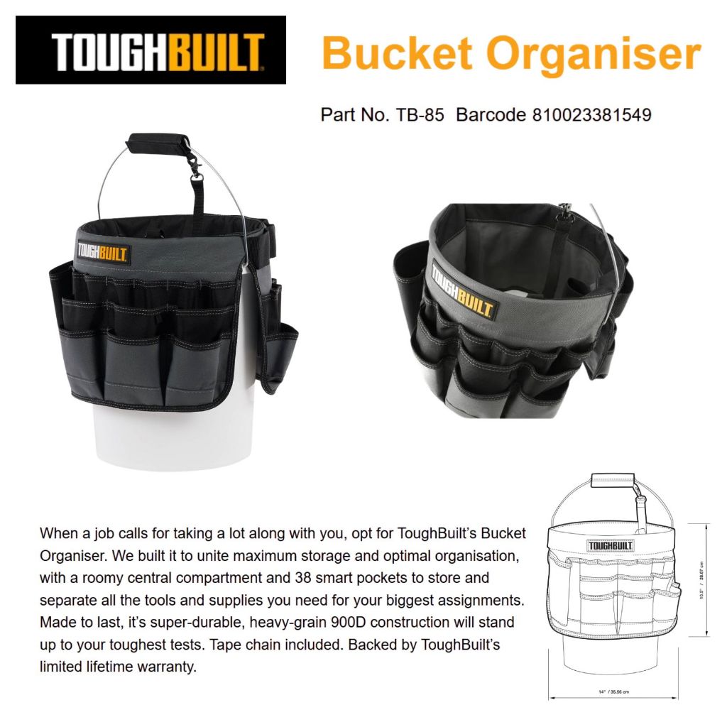 TOUGHBUILT TB-85 กระเป๋าจัดระเบียบถัง