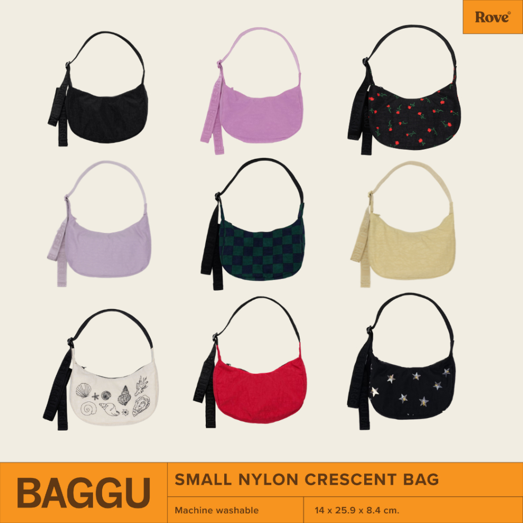 (พร้อมส่ง) BAGGU Small Nylon crescent bag กระเป๋าผ้าสะพายข้าง