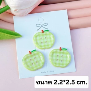 10 ชิ้น เรซิ่นกระดุมลายตารางน่ารักๆ งานตกแต่งชิ้นงานDiy
