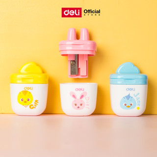 กบเหลาดินสอ Deli 1 รู แฟนซี สีสันสดใส พกพาง่าย เหมาะเรียน วา…