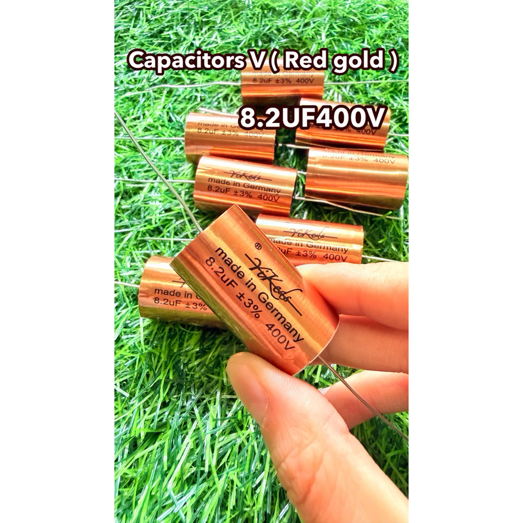 Capacitors V (Red gold)8.2UF400V C คุณภาพสูงจากเยอรมัน(ราคาต่อชิ้น)