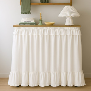 ☃️🍬✨🤍ผ้าม่านเคาท์เตอร์ครัวสีขาวคอกระเช้าย่นบน10ย่นระบายล่าง1…