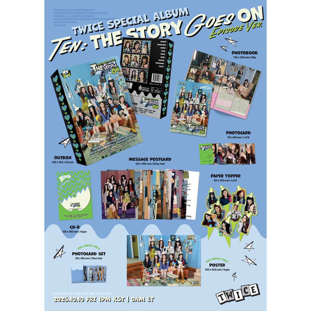 [พร้อมส่ง] TWICE SPECIAL ALBUM อัลบั้ม - [TEN The Story Goes On] PARTY LOVELY/EPISODE/CAST ver. - รูปที่ 2
