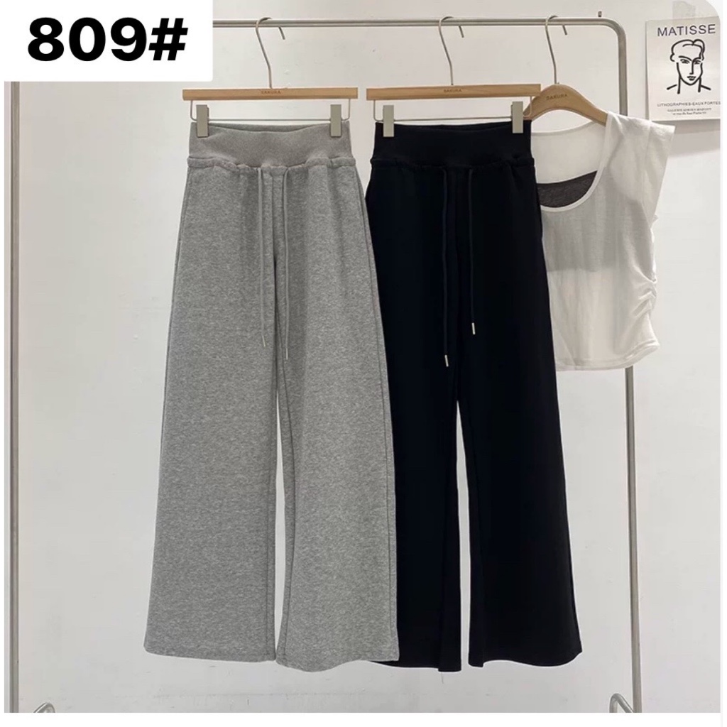 809 งานป้าย อินทุอร ไลฟ์ทุกวัน 12:00-14:00 กางเกงขายาว ผ้าวอร์ม ทรงกระบอก น่ารักใส่สบาย ทรงสวยมาก