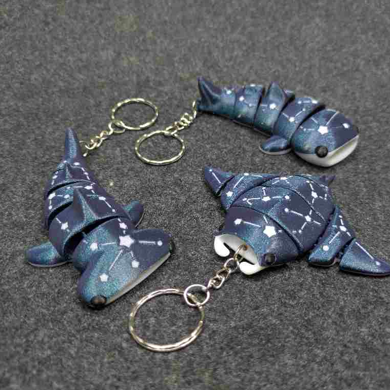 พวงกุญแจ ฉลาม ขยับได้ Whale Shark Keychain Flexi 3D print