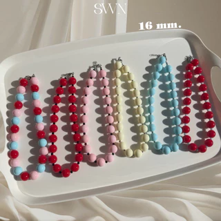 สร้อยคอลูกปัดอะคริลิค 16 mm. 🛼🏹(พร้อมส่ง) handmade100%