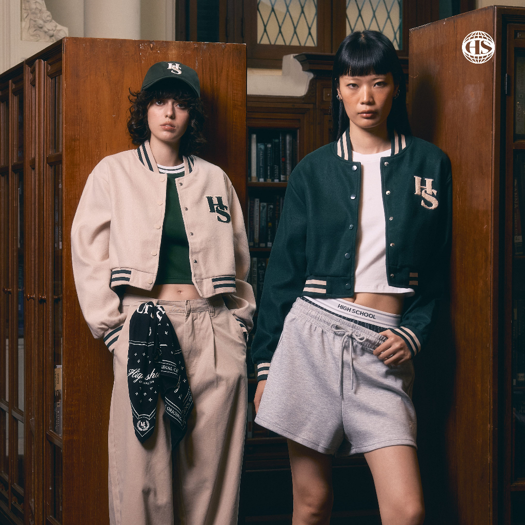 Highschool Preppy Collection 2025 Crop Varsity Jacket เสื้อคลุมนักศึกษาครอป - OTG21200