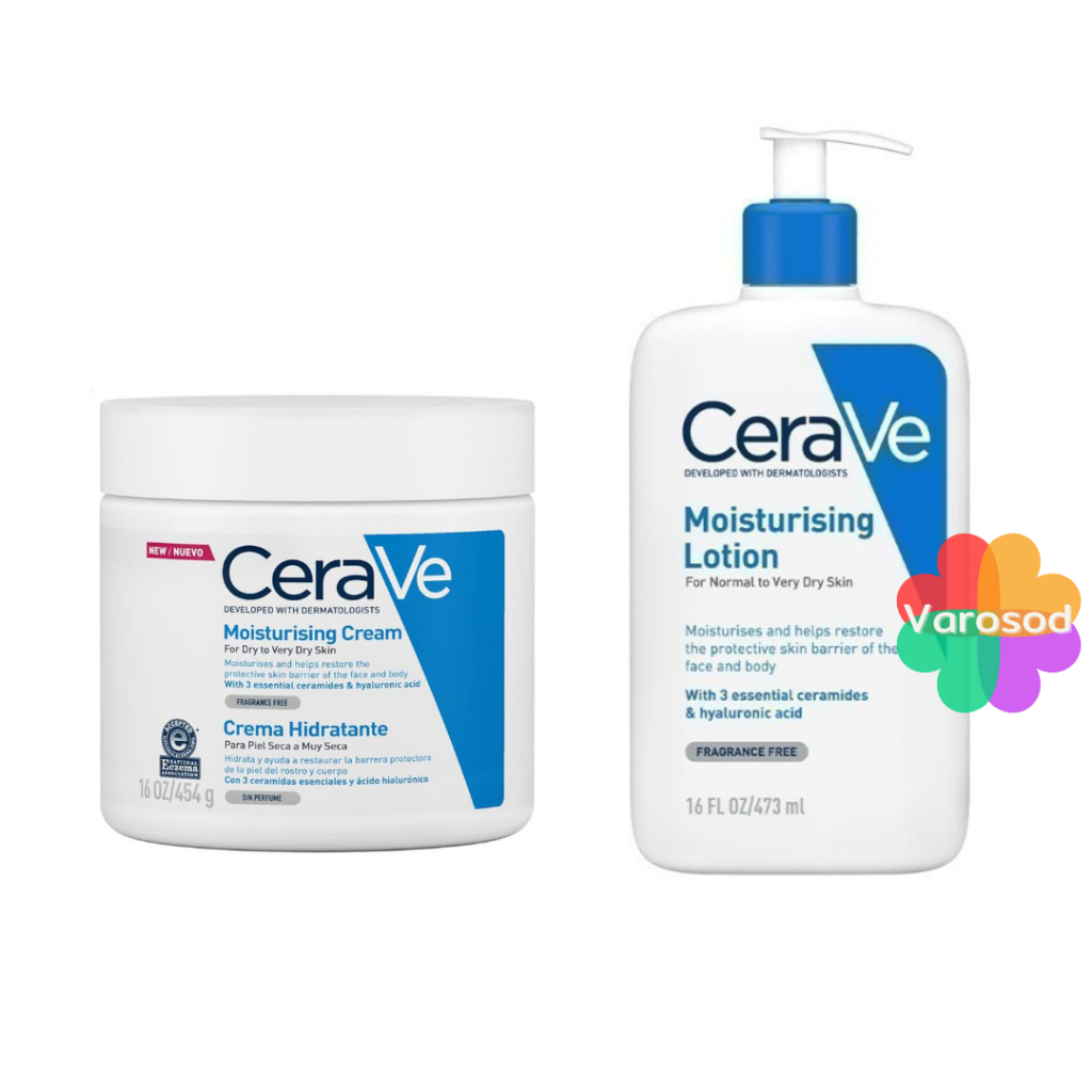 CeraVe เซราวี มอยซ์เจอร์ไรซิ่ง ครีม 454 กรัม และ โลชั่น 473 มล.