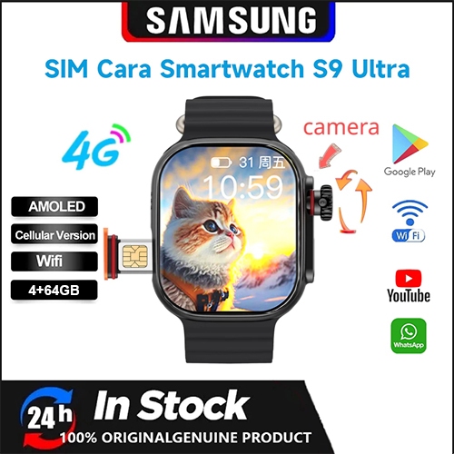 🔥【4G SIM】🔥Smartwatch S9 ULTRA 4G & 5G RAM 4+64GB ซิมการ์ด ดูYoutube ดู TikTok Wifi+ PlayStore GPS สา