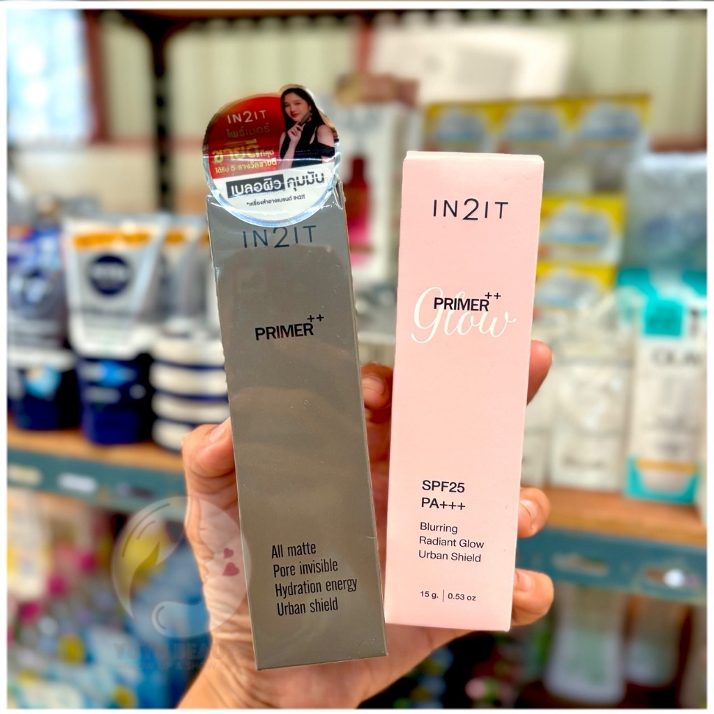 In2It Primer++ 15g.อินทูอิท ไพร์เมอร์ พลัส 15 กรัม / IN2IT Primer++ Glow SPF25 PA+++ Blurring Radian