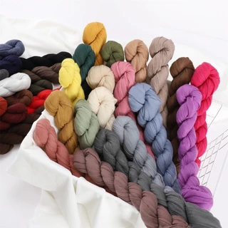 ผ้าคลุมไหล่ ผ้าพันคอ ผ้าฝ้ายและผ้าลินิน สีพื้น ไซซ์ 180x85 ซม. สําหรับผู้หญิง