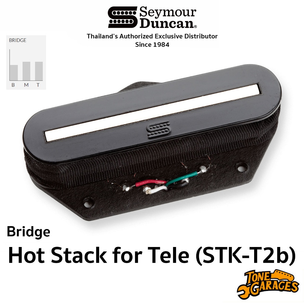 Seymour Duncan Hot Stack for Tele STK-T2b Bridge Pickup ปิ๊กอัพกีต้าร์ไฟฟ้า เทเล Noiseless ของแท้ Made in USA