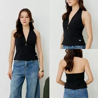Swana.ss - Britney top ( XS-XL) 🫦เสื้ออย่างเดียว เสื้อคอวีลึกสุดใจจ คล้องคอโชว์หลัง