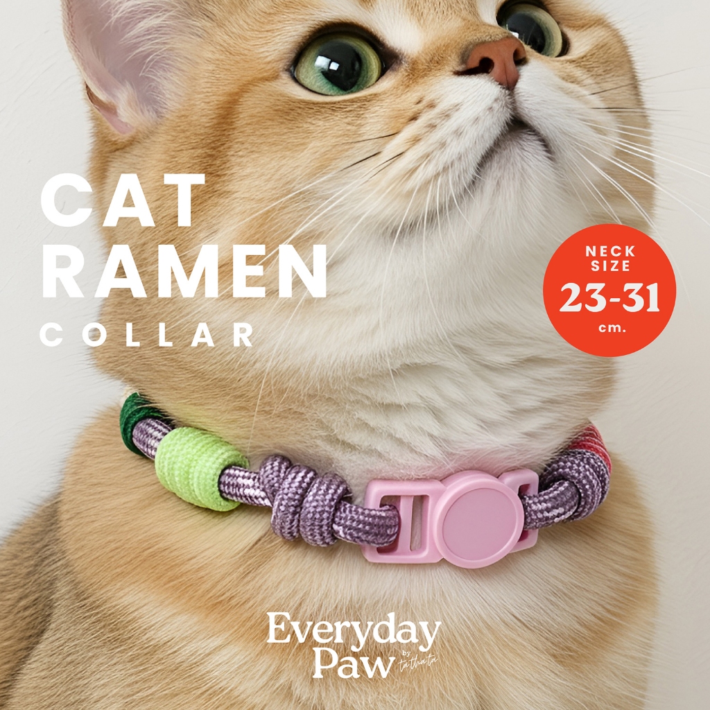 ปลอกคอแมวนิรภัย รุ่น Cat Ramen แบรนด์​ Everyday Paws by TA.THA.TA