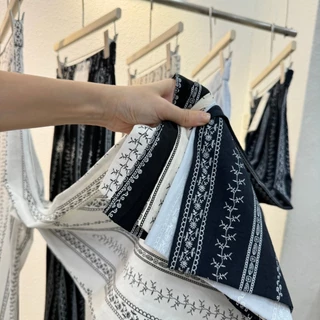 Reallyshops #9327(K) กางเกงขายาวลายดอกไม้แนวทาง เอวยางยืด ผู้หญิง พร้อมส่ง