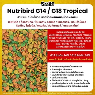 NutriBird G14 / G18 Tropical อาหารนกแก้วสำเร็จรูป นกขนาดเล็ก-กลาง (แบ่งขาย 250G / 500G)