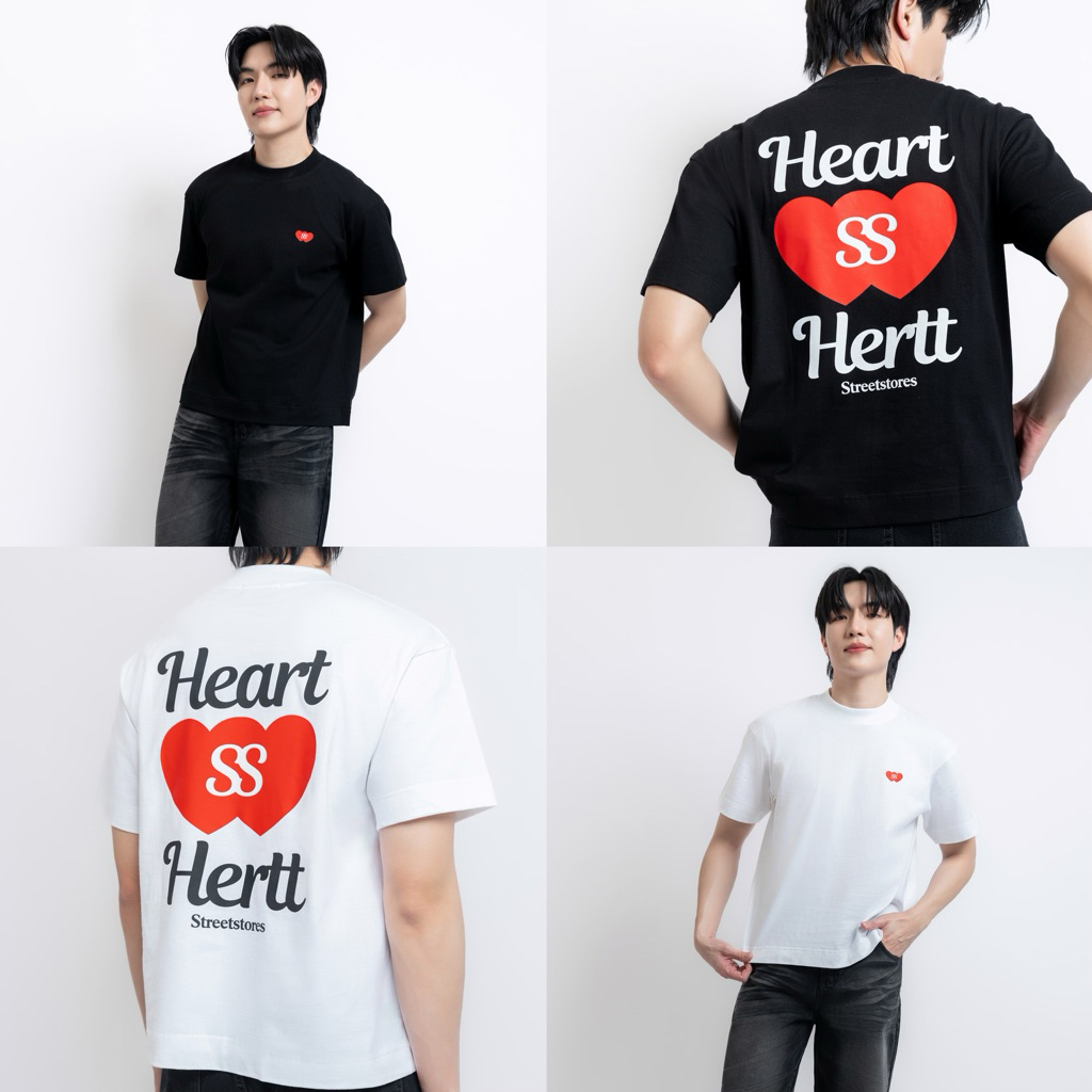 เสื้อBoxy ทรงครอป คอฟิต (Heart Hertt)