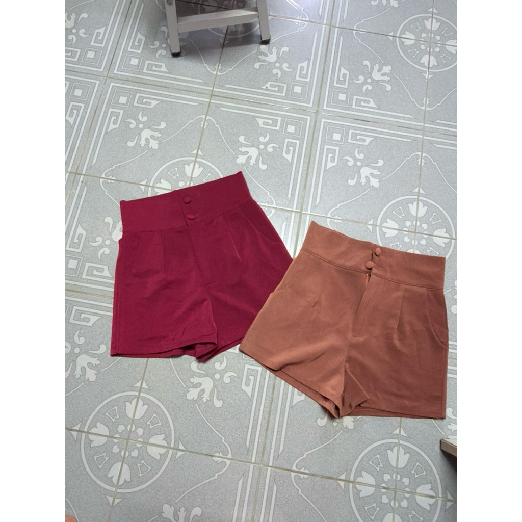 (ไซส์Mได้2ตัว)ป้าย fbbg shop กางเกงขาสั้นเอวสูง ผ้าหนาทรงสวย ใส่เเล้วเข้ารูป ไซส์M เอว28สะโพก38 ความ