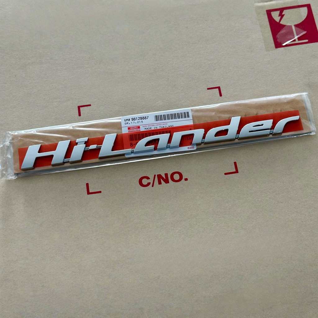 แท้ศูนย์ 💯% โลโก้ Hi Lander D-MAX 12-19 ขนาด 28.5x2.5cm ซ้ายขวาใช้ตัวเดียวกัน (AUN-8-98129887-0)