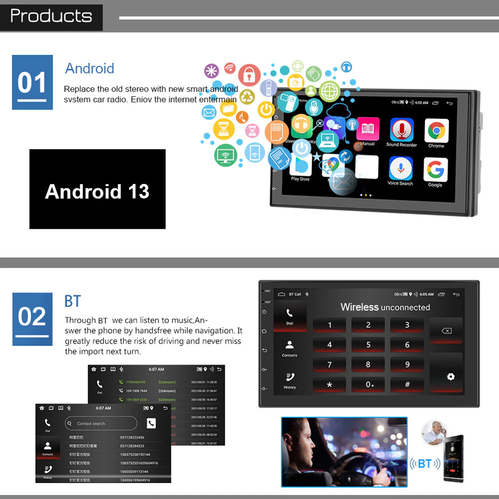 【6GB RAM + 64GB ROM】ALPINE⭐Android Car Player 7″ 9″ 10″ Android 14 พร้อมระบบระบายความร้อนคู่ - รูปที่ 7