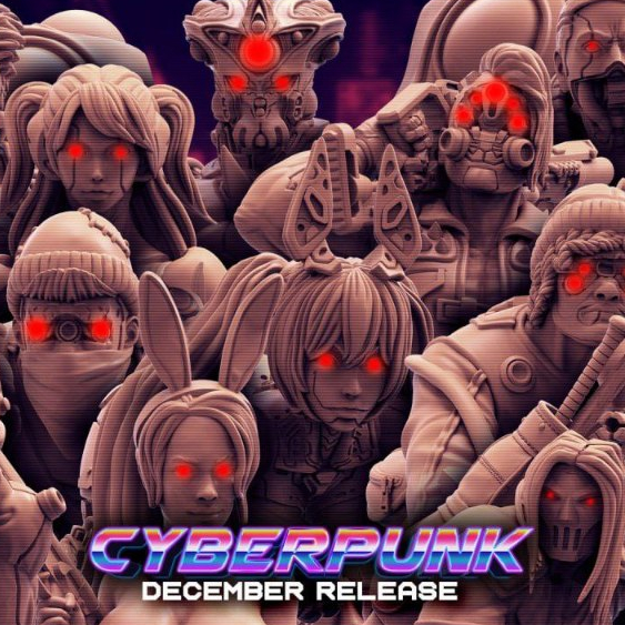 Cyberpunk 2 : Collection : Miniature Resin โมเดลบอร์ดเกม ผลิตตามสั่ง Tabletop ClassDnD