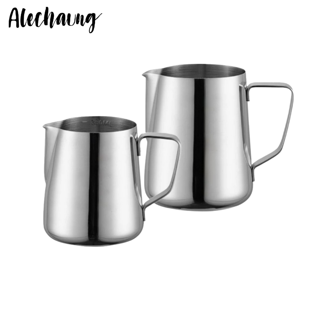 เหยือกตีฟองนม สแตนเลสเหยือกทำฟองนม Pitcher Stainless แก้วตีฟองนม สำหรับชงกาแฟ Alechaung coffee