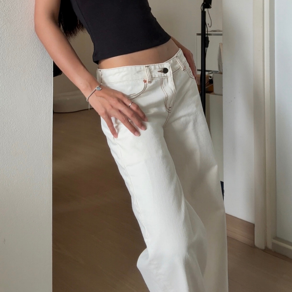 [ BLACK LABEL- PAPADON'TCRY] - Low Rise Jeans กางเกงยีนส์เอวต่ำผ้าพรีเมี่ยม
