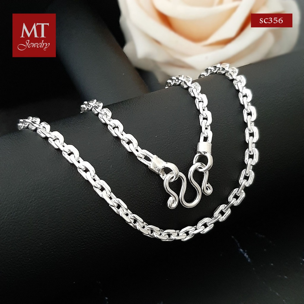 MT สร้อยคอเงินแท้ คตกิต กว้าง 4 มม ยาว 24 นิ้ว พระ 1, 3 องค์ Silver Chain (sc356) MT Jewelry มณีธารา