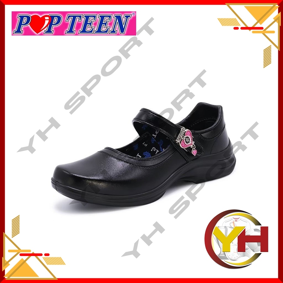 Popteen รองเท้าหนังดำ Popteen รองเท้านักเรียน รุ่นใหม่ 2025  [พร้อมส่ง🎈]