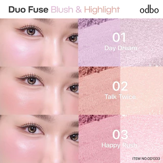 ส่งด่วน/ส่งทันที ODBO DUO FUSE BLUSH & HIGHLIGHT โอดีบีโอ ดูโอ้ ฟิวส์ บลัช แอนด์ ไฮไลท์ OD1333 ปริมาณ 3+3กรัม