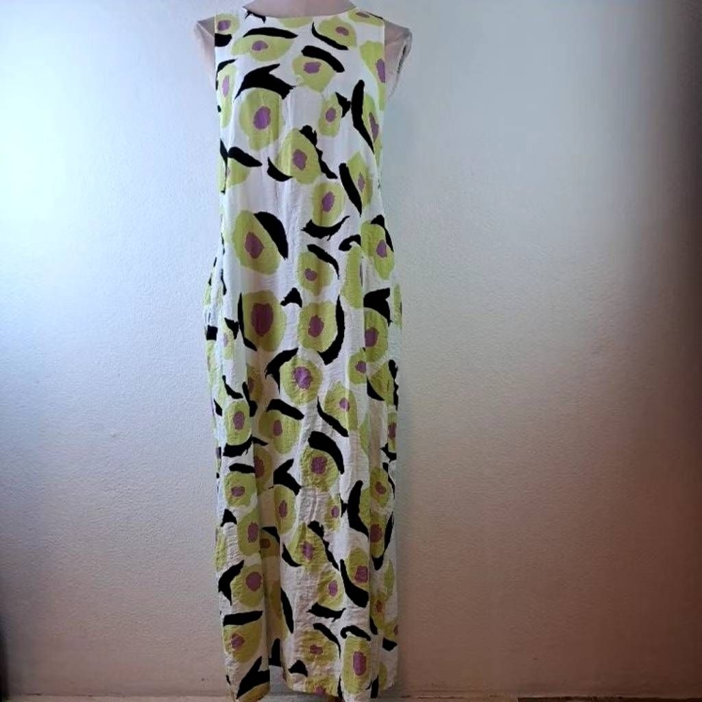 8°Eight Degreesชุดmaxiเดรสแขนกุดคอปกผ่าหลังมีกะเป๋าสไตล์เกาหลีอก34ยาว48 มีตำหนินิดนึงค่ะ มือสอง รวมๆ