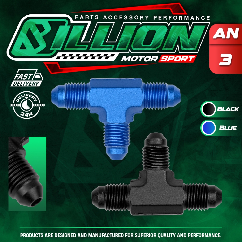 Billion ข้อต่อสามทาง T ออกเกลียว AN3 (BLUE/BLACK)