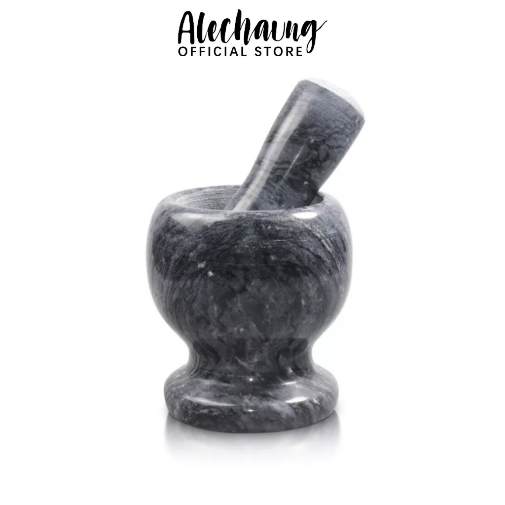 Alechaung ครกจิ๋ว ครกพร้อมสาก ครกเล็ก พร้อมสาก สำหรับบดยา ตำสมุนไพร ตำกระเทียม ครกแตกจากขนส่งเคลมได้