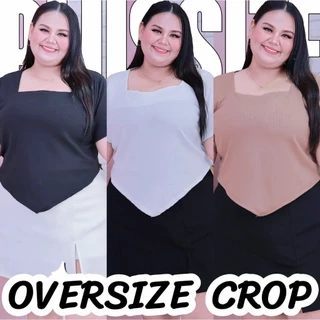 [ ส่งฟรี 🔥 ] A957/A958 เสื้อโกงหุ่น เสื้อครอปแขนสั้น ครอปไซส์ใหญ่ ครอปสาวอวบ (มีไซส์ถึงอก 60“)