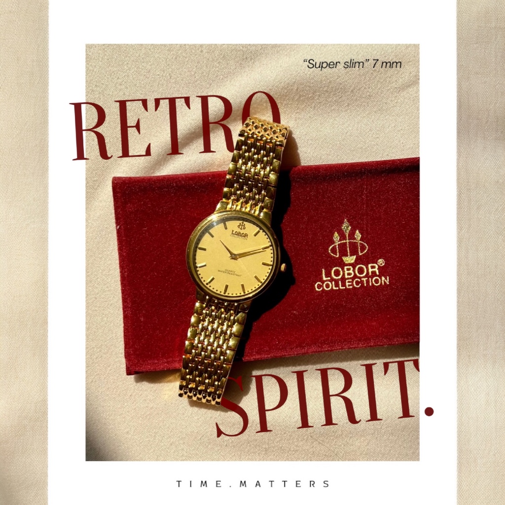 Lobor "Super slim" 23k gold-plated watch