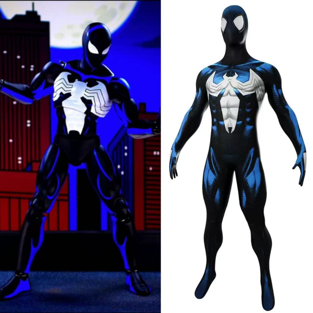 ชุดคอสเพลย์ Blue Venom Spider 2 Symbiont SpiderMan แบบใหม่พร้อมชุด Zentai สแปนเด็กซ์พิมพ์ 3 มิติ ชุด