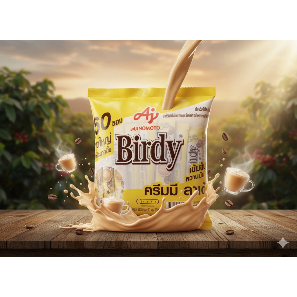 เบอร์ดี้ 3 in 1 ครีมมี ลาเต้ น้ำหนัก 13.2 ก. แพ็ค 60 ซอง - รูปที่ 2