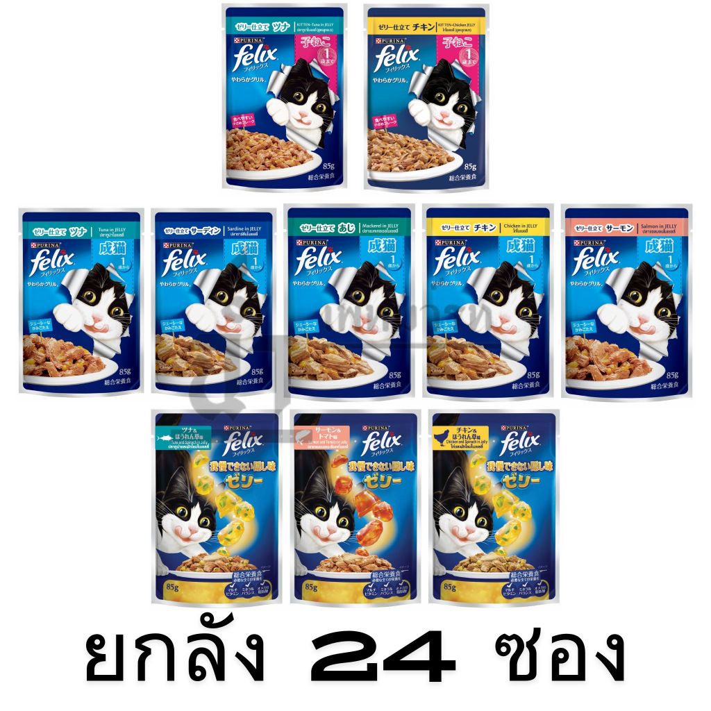 [ยกลัง 24 ซอง] FELIX เฟลิกซ์ อาหารเปียกแมว