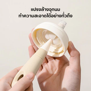 ชุดแปรงล้างขวดนมขนาดพกพา แปรงล้างขวดนมหมุน360พรีเมียม 4in1พร้อมที่แขวน จัดเก็บสะดวก อุปกรณ์ดูแลขวดนม
