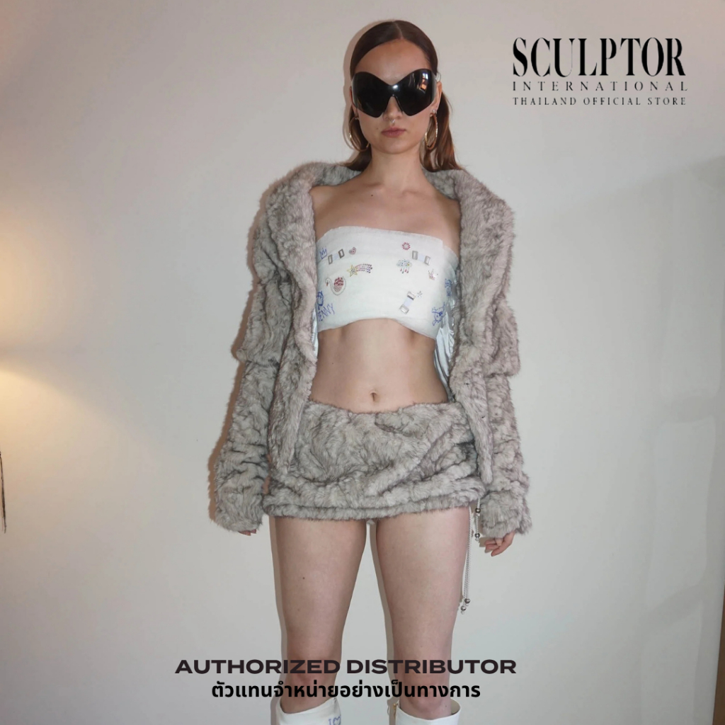 SCULPTOR® เสื้อแจ็คเก็ต Faux Fur Corset Jacket